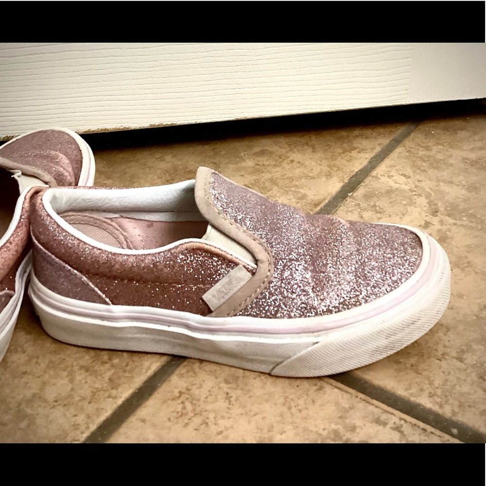 Glittery Pink Vans Shoes - Picture 3 of 10